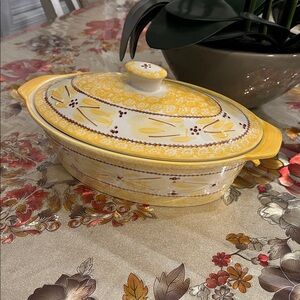 Temp-Tations Old World Yellow Oval Casserole Dish